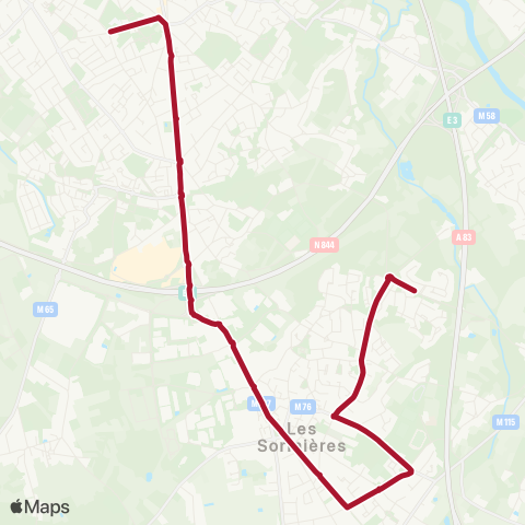Naolib Les Sorinières - Petite Lande map