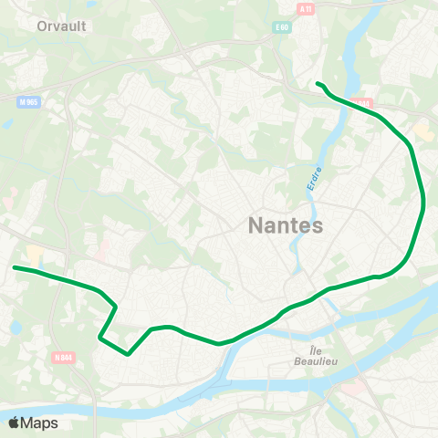 Naolib François Mitterrand / Jamet - Beaujoire / Babinière map