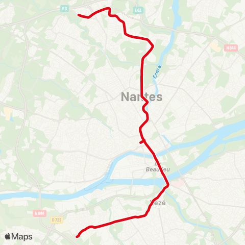 Naolib Orvault Grand Val - Gare de Pont Rousseau map