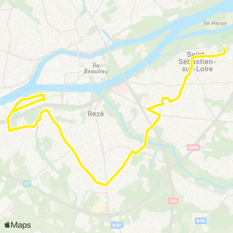 Naolib Joliverie / Iles de Loire - Trentemoult map