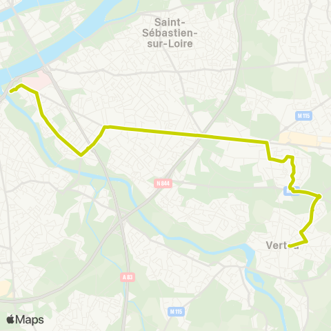 Naolib Vertou - Pirmil map