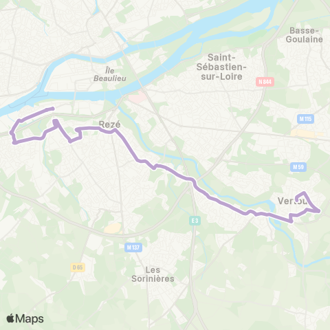 Naolib Vertou - Trentemoult map