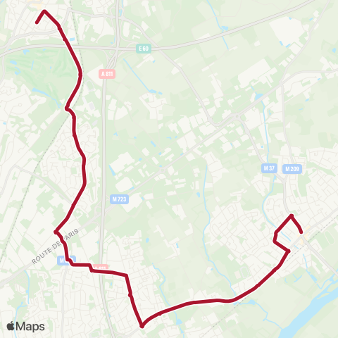 Naolib Collège Sainte Anne - Centre de Thouaré map