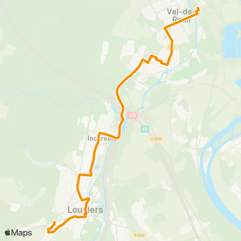 SEMO Louviers Lycée les Fontenelles <> Val-de-Reuil Gare SNCF map