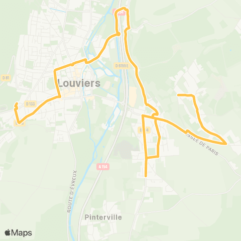 SEMO - Lignes scolaires Louviers les Monts / Louviers les Fontenelles map