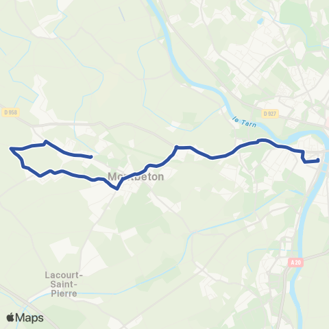 TM Transports Montalbanais Montbeton Marsau - Pôle Jaurès map