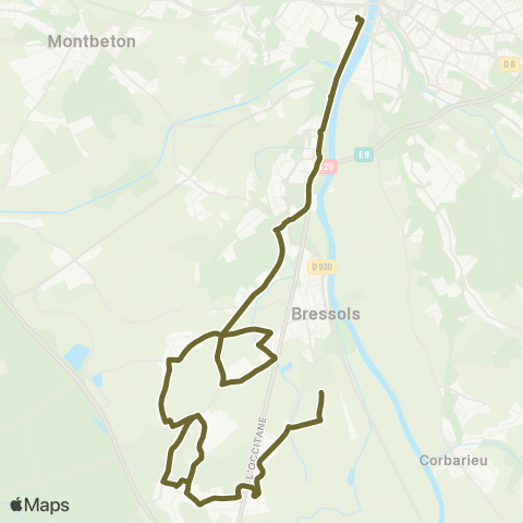 TM Transports Montalbanais Bressols - Pôle Jaurès map