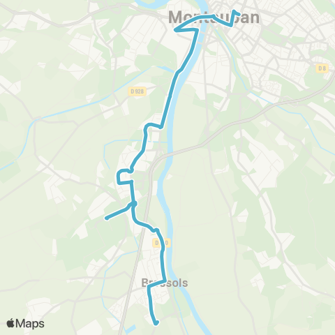 TM Transports Montalbanais Prax Paris - Bressols map