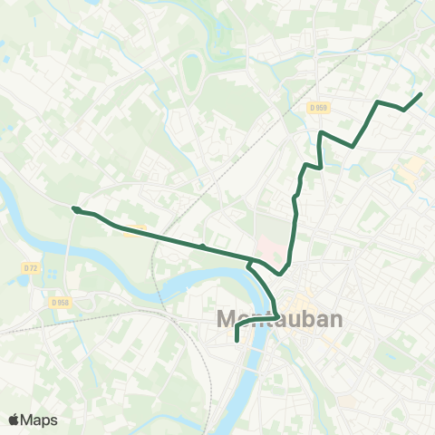 TM Transports Montalbanais Pôle Jaurès - Capou / St-Théo / Azaña / CFA map