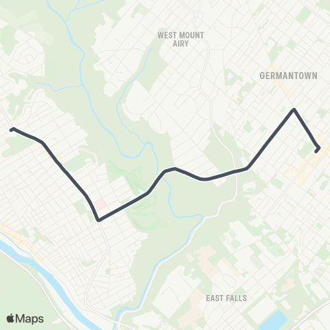 SEPTA Germantown to Roxborough map