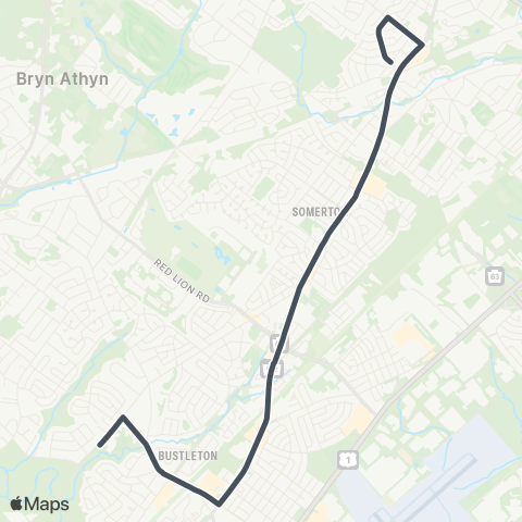 SEPTA Bustltn-County Ln to Verree-Marchmn map