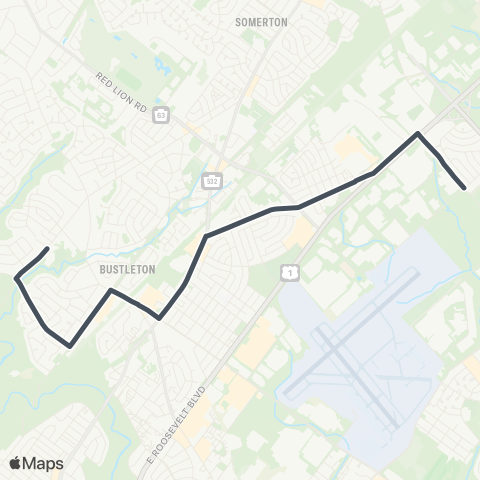 SEPTA Academy-Comly to Verree-Marchman map