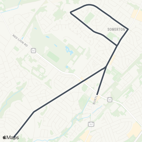 SEPTA Bustletn-Rennard to Verree-Marchman map