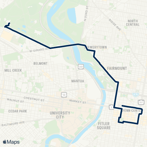SEPTA Mann Loop map