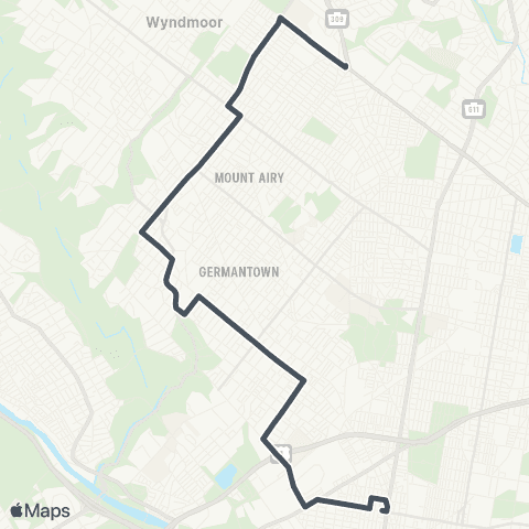 SEPTA Broad-Erie to Cheltenham-Ogontz map