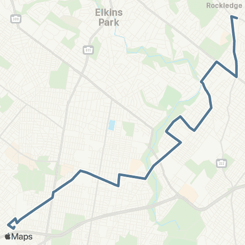 SEPTA Fox Chase Shuttle Bus map