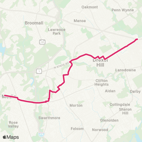 SEPTA Route 101 Bus map