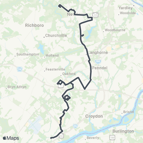 SEPTA Bccc to Frankford-Knights map