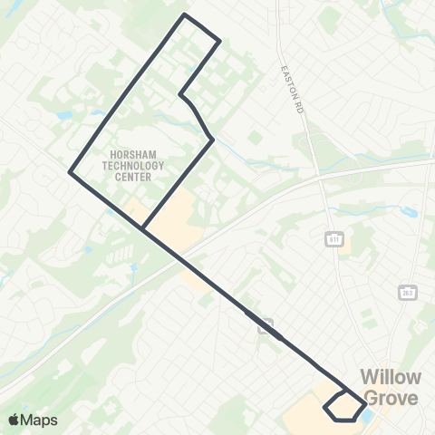 SEPTA Horsham Loop map