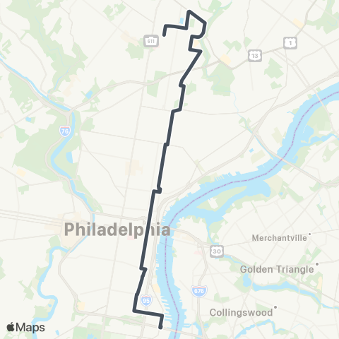 SEPTA Whitmnplz to Risngsun-Olney / Fernrck map