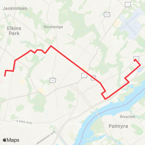 SEPTA Frank-Grg / Torsdl-Cottmn to Fernrock map