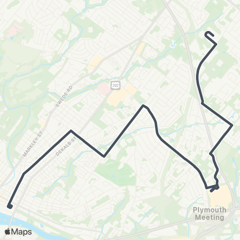 SEPTA Plymouth Mtng to Norristown TC map