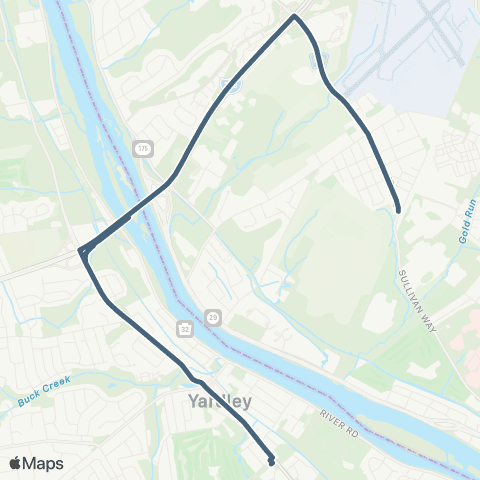 SEPTA West Trenton Shuttle Bus map