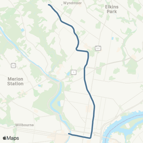 SEPTA Chestnut Hill East Line map