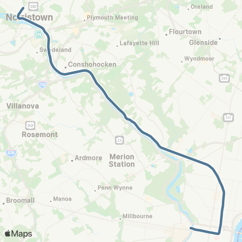 SEPTA Manayunk / Norristown Line map
