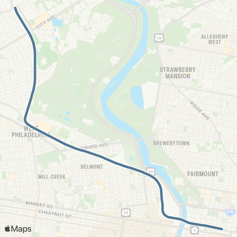 SEPTA Cynwyd Line map