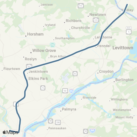SEPTA West Trenton Line map