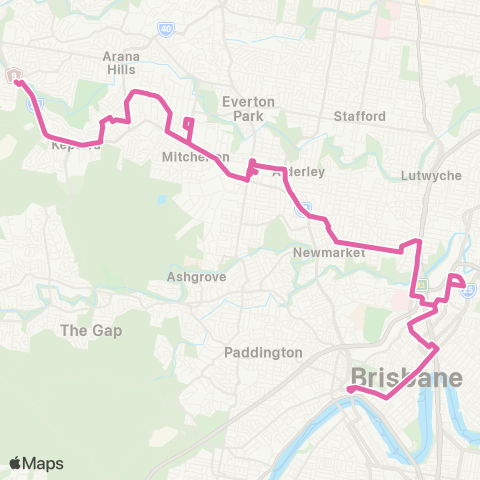 TransLink Ferny Grove - Roma Street map