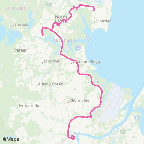 TransLink Petrie - Bowen Hills map