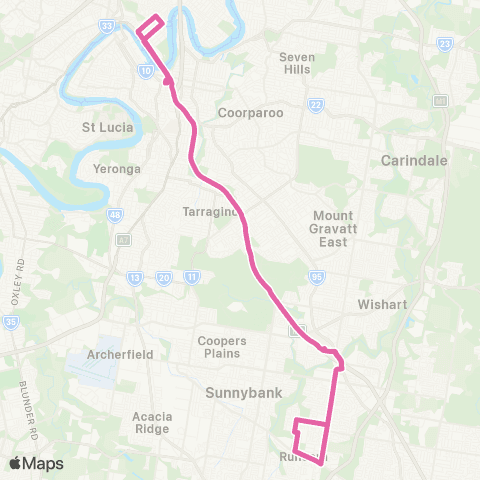 TransLink City - Southern Corridor Weekday (Ltd Exp) map