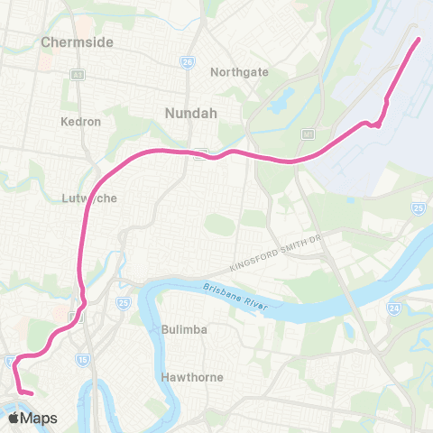 TransLink Airport - Roma Street EXPRESS map