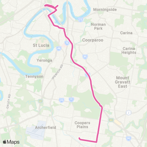 TransLink City - Southern Corridor (Limited Exp) map
