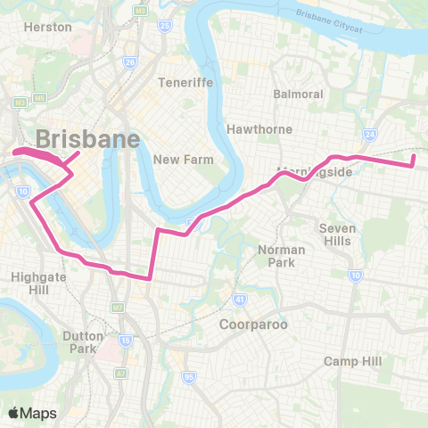 TransLink Cleveland Line - Limited Express map