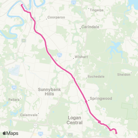 TransLink RiverFire Loganholme - Southbank map