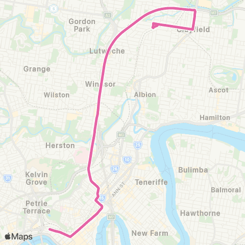 TransLink City - Northern Corridor (Express) map