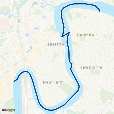 TransLink CityCat Apollo Road - Riverside map