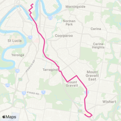 TransLink Garden City - City Rocket via Logan Road map