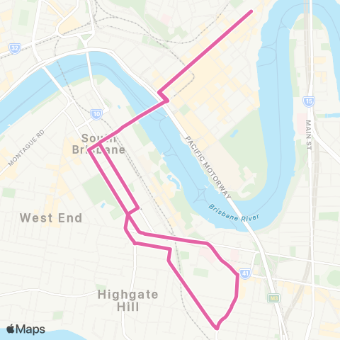 TransLink City - South Brisbane Loop map