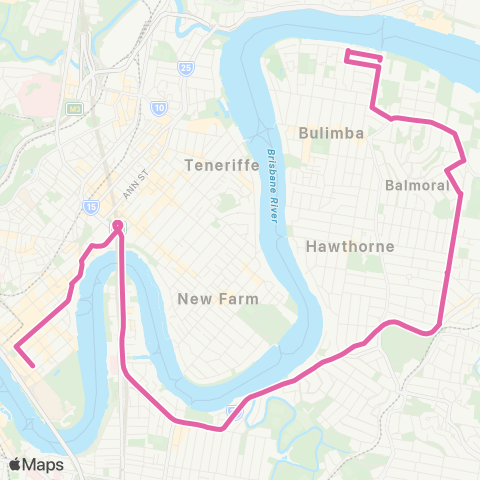 TransLink Balmoral - City Express via Thynne Road map