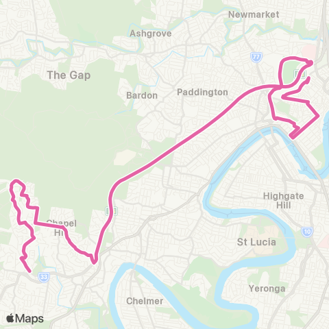 TransLink Kenmore - City Rocket via Chapel Hill map