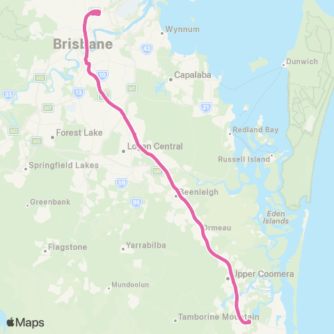 TransLink Eagle Jct - Helensvale (Limited Exp) map