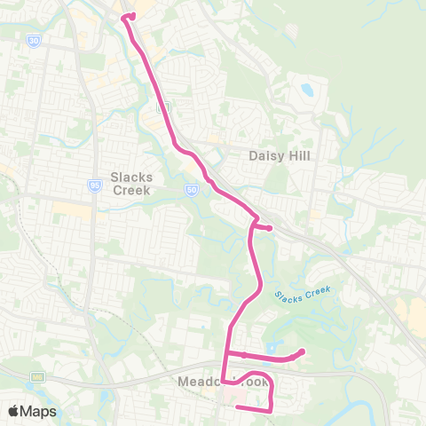 TransLink Springwood - Meadowbrook map