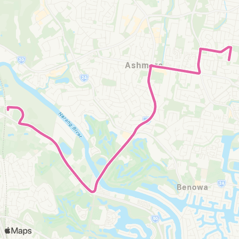 TransLink Nerang - Keebra Park High map