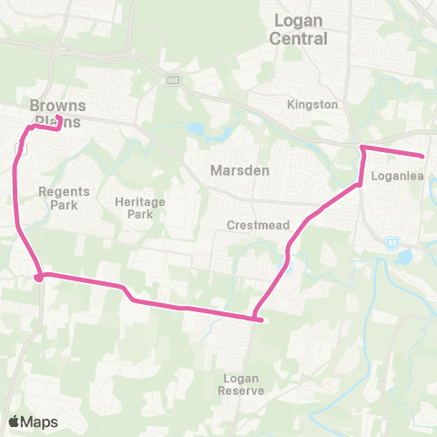 TransLink Browns Plains - Loganlea map