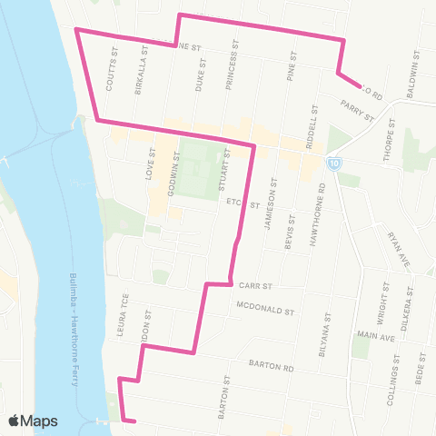 TransLink Bulimba ferry shuttle map