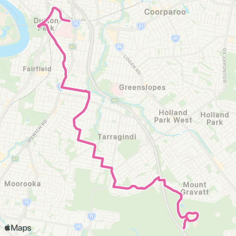 TransLink Griffith Uni Mt Gravatt - PA Hospital map